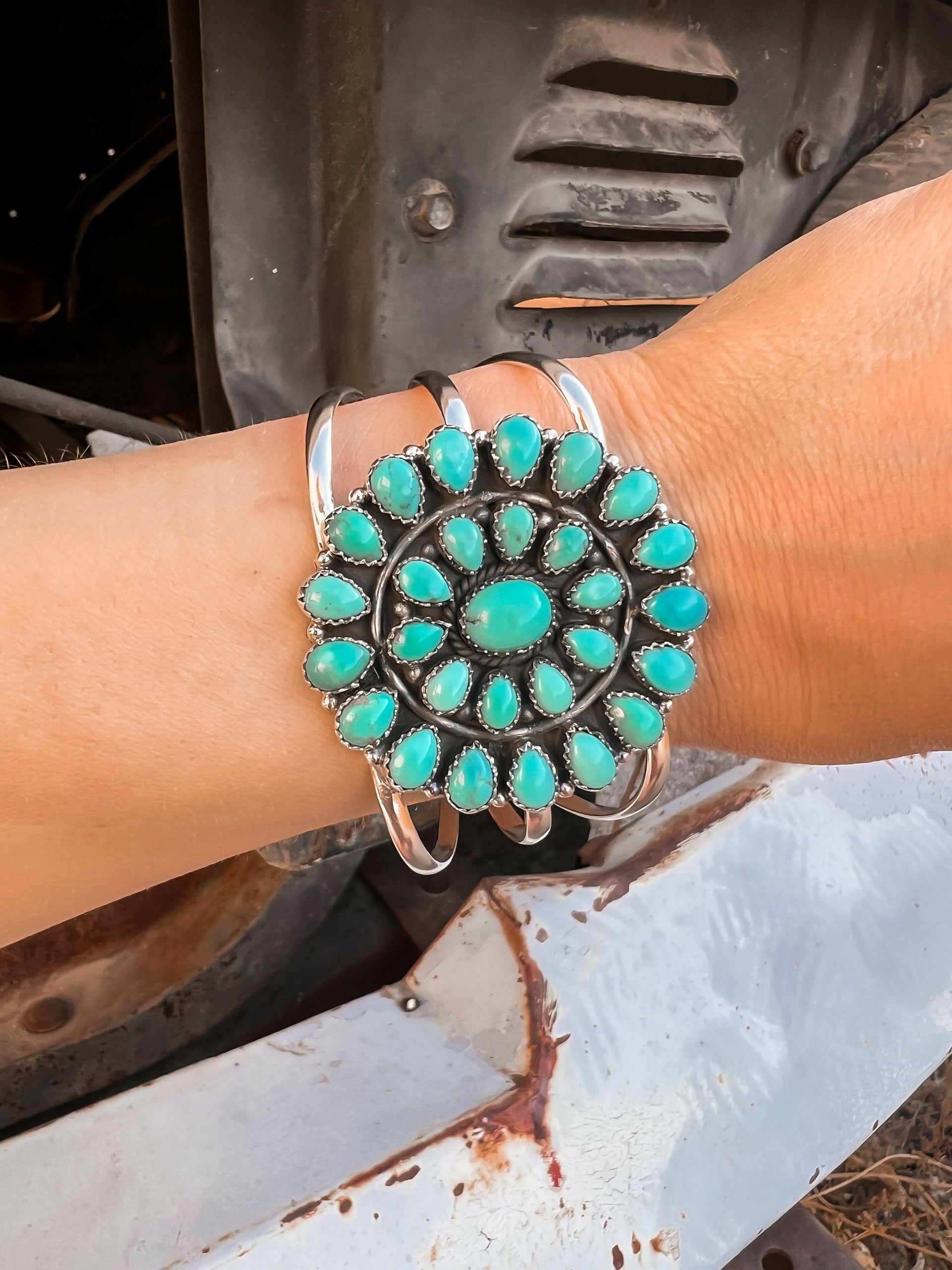 Large Blossom Sterling Silver Cuff MADE TO ORDER-Cuffs-Krush Kandy, Women's Online Fashion Boutique Located in Phoenix, Arizona (Scottsdale Area)