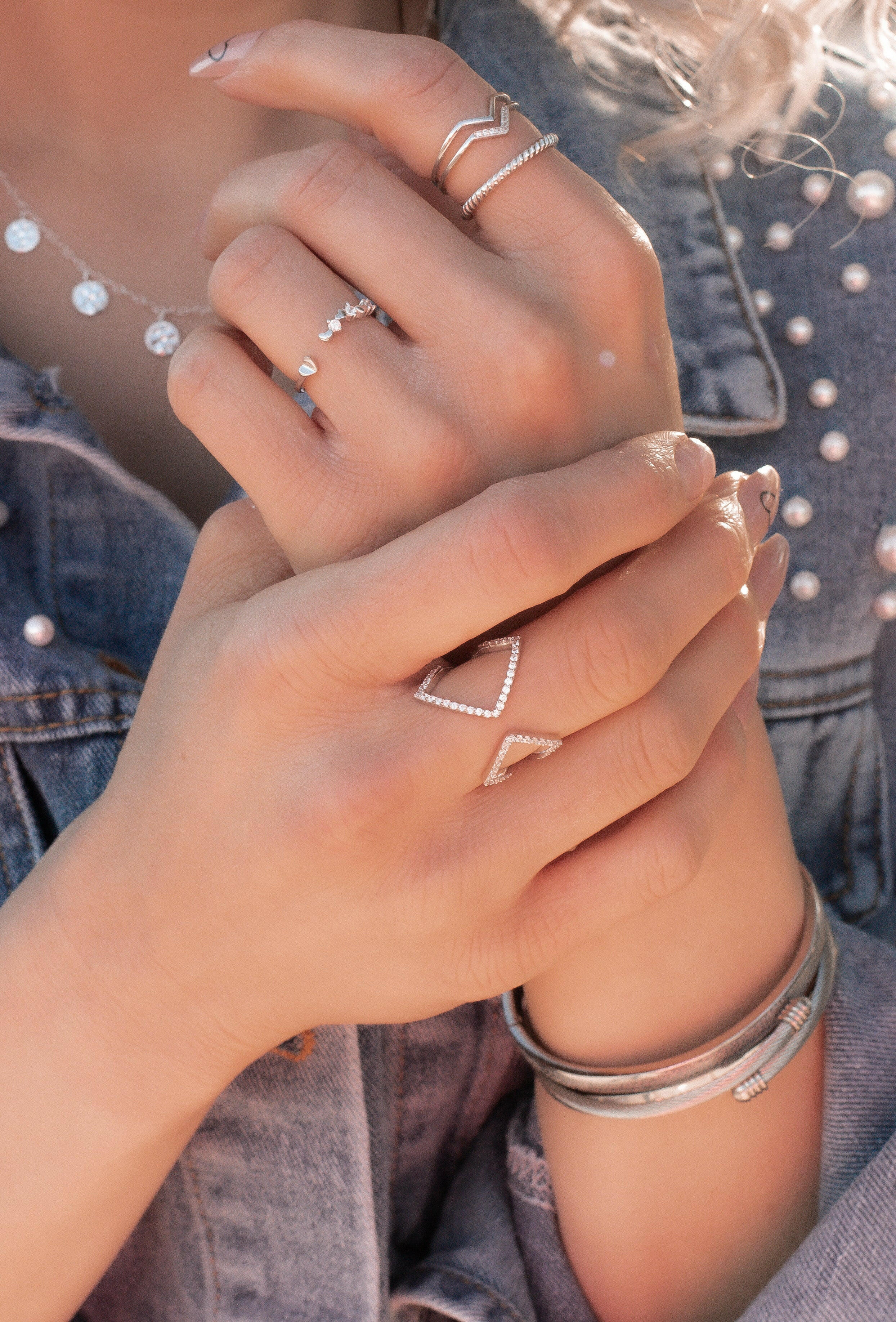 Double Open Diamond Crystal Ring-Dainty Rings-Krush Kandy, Women's Online Fashion Boutique Located in Phoenix, Arizona (Scottsdale Area)