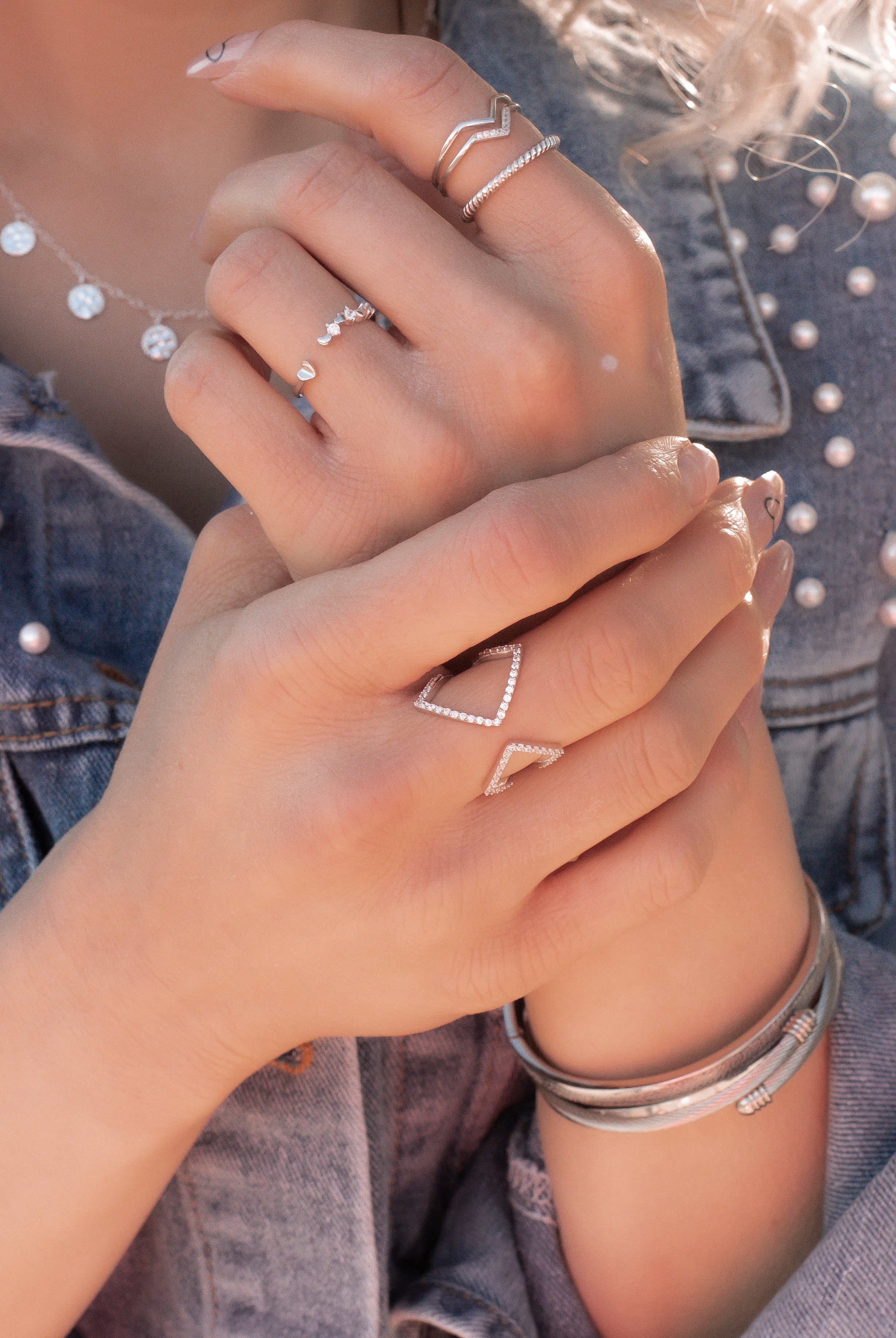 Double Open Diamond Crystal Ring-Rings-Krush Kandy, Women's Online Fashion Boutique Located in Phoenix, Arizona (Scottsdale Area)