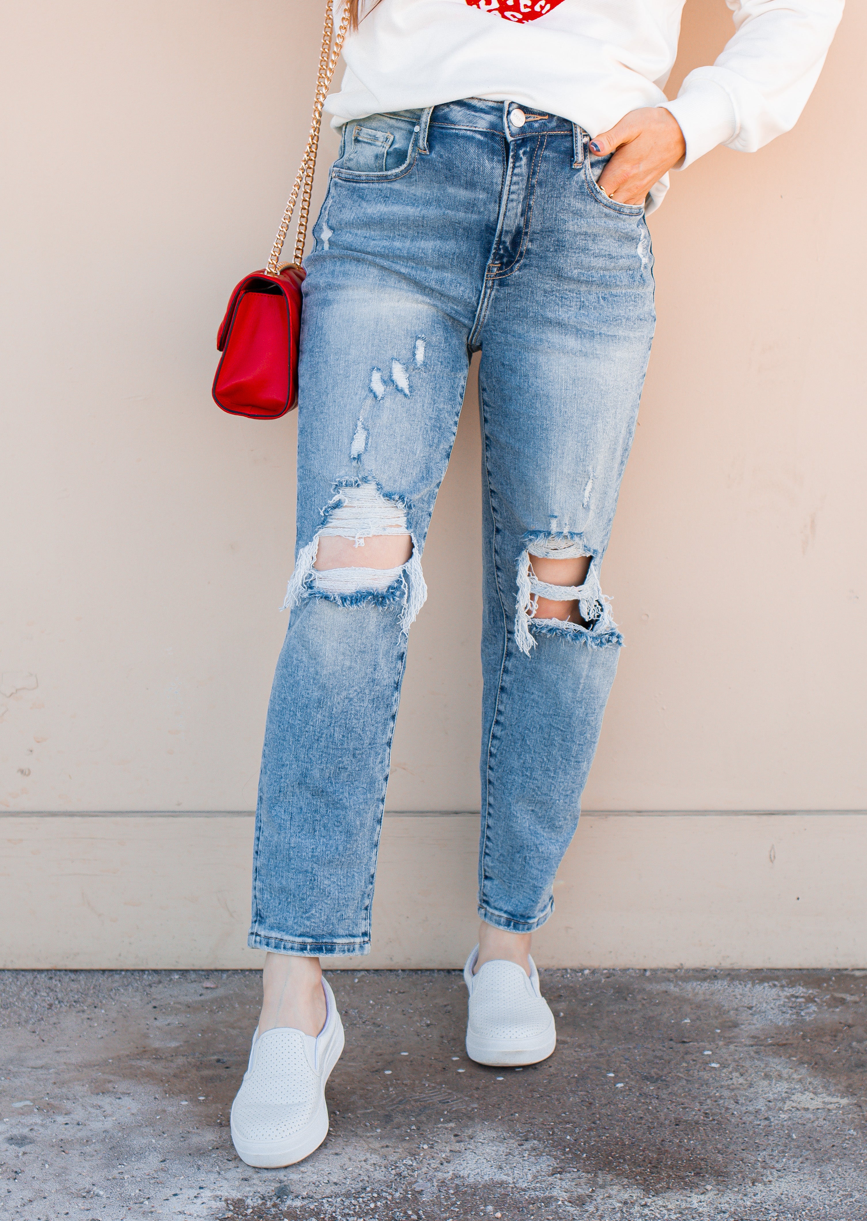 RISEN DENIM | Your New Go To High-Rise MOM Jean | PLUS/REG-Jeans-Krush Kandy, Women's Online Fashion Boutique Located in Phoenix, Arizona (Scottsdale Area)