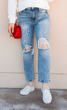 RISEN DENIM | Your New Go To High-Rise MOM Jean | PLUS/REG-Jeans-Krush Kandy, Women's Online Fashion Boutique Located in Phoenix, Arizona (Scottsdale Area)