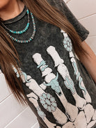 Skeleton Rock Hand Sign Graphic Top-Graphic Tees-Krush Kandy, Women's Online Fashion Boutique Located in Phoenix, Arizona (Scottsdale Area)