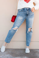 RISEN DENIM | Your New Go To High-Rise MOM Jean | PLUS/REG-Jeans-Krush Kandy, Women's Online Fashion Boutique Located in Phoenix, Arizona (Scottsdale Area)