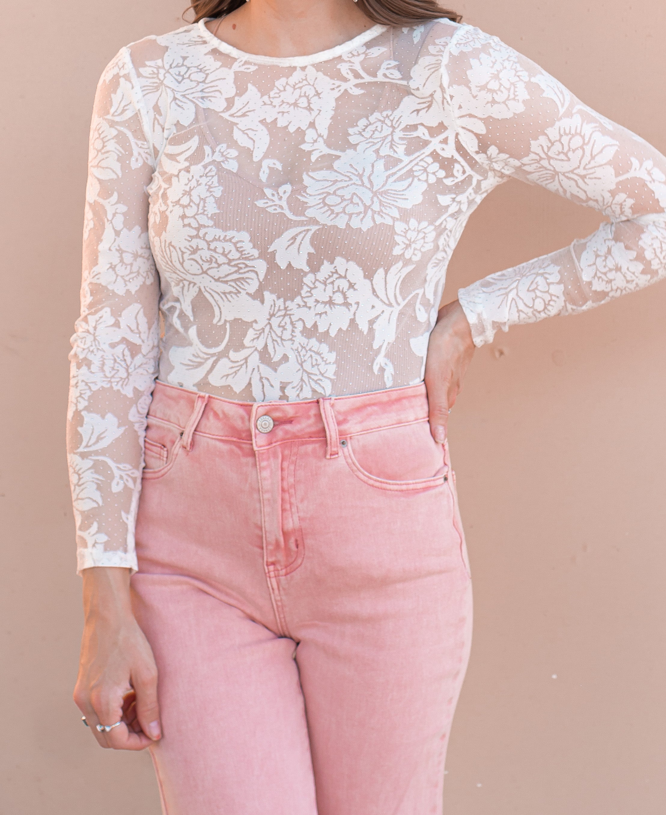 Floral Lace Mesh Bodysuit | 3 Colors-Bodysuits-Krush Kandy, Women's Online Fashion Boutique Located in Phoenix, Arizona (Scottsdale Area)