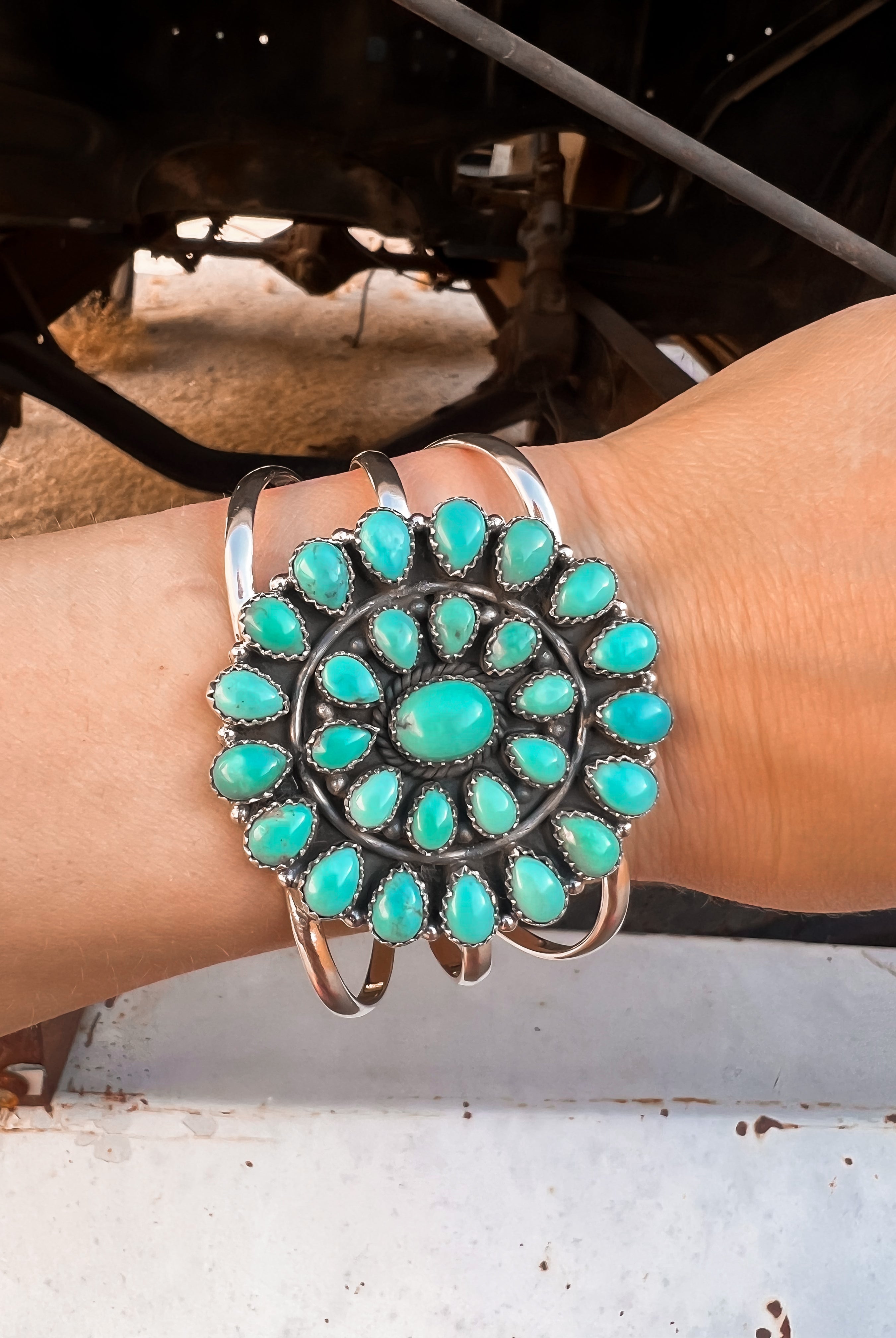 Large Blossom Sterling Silver Cuff | PREORDER-Bracelets-Krush Kandy, Women's Online Fashion Boutique Located in Phoenix, Arizona (Scottsdale Area)