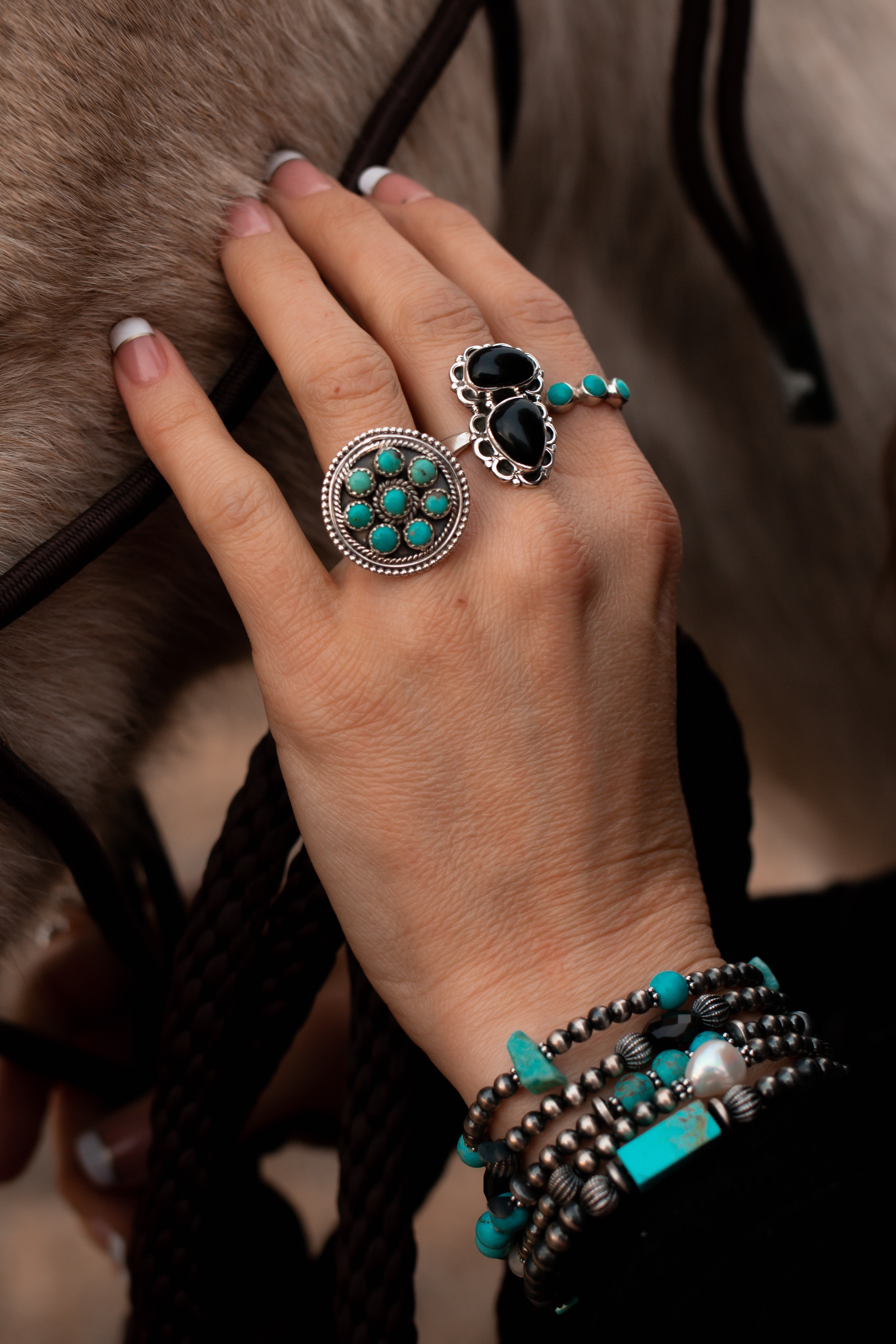 Bloom With Grace Turquoise Ring | KKB-Cluster Rings-Krush Kandy, Women's Online Fashion Boutique Located in Phoenix, Arizona (Scottsdale Area)