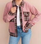 Contrast Plaid Snap Button Brushed | 2 Colors!-Long Sleeve Tops-Krush Kandy, Women's Online Fashion Boutique Located in Phoenix, Arizona (Scottsdale Area)