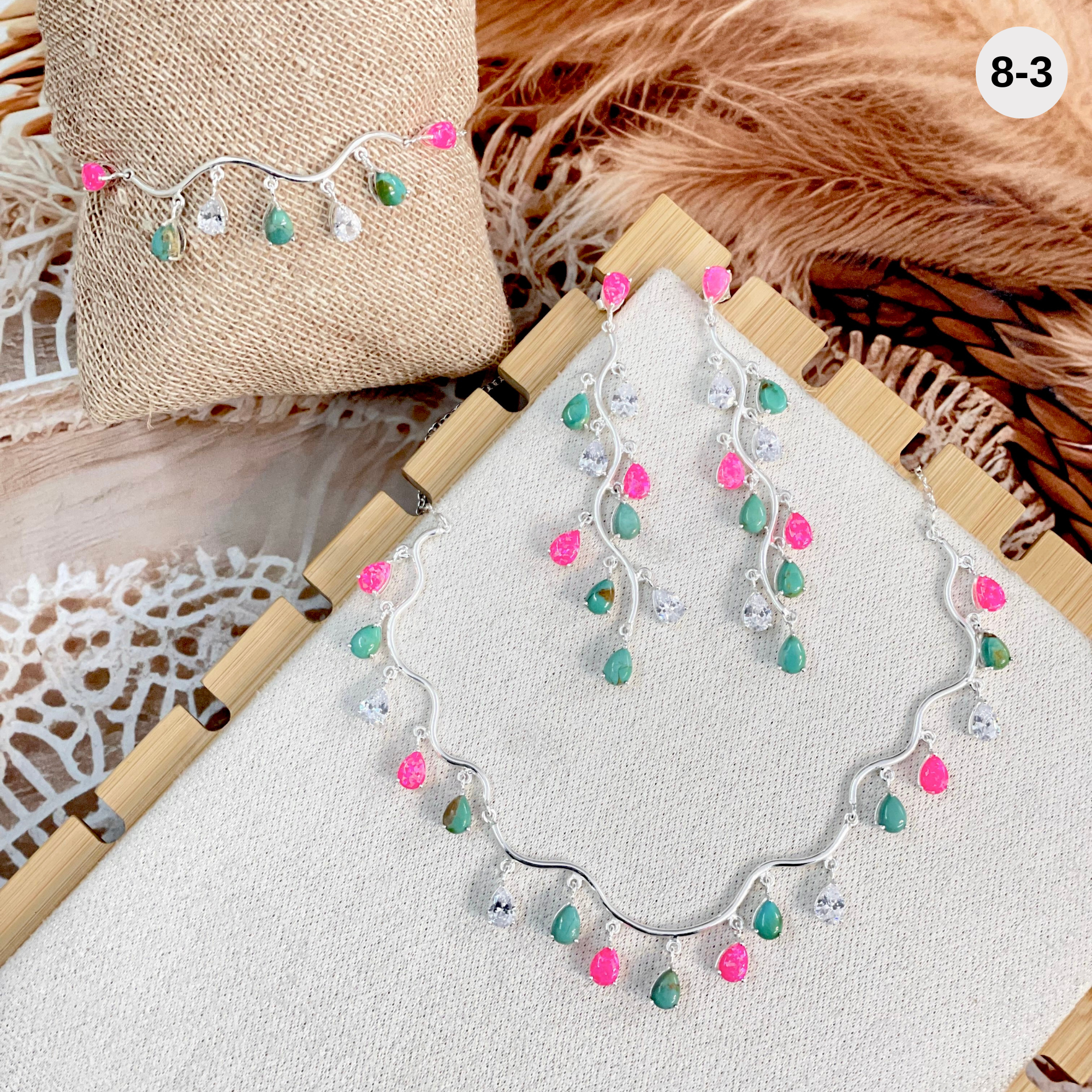 Solstice Serenade Sterling Silver & Stone Set-Necklaces-Krush Kandy, Women's Online Fashion Boutique Located in Phoenix, Arizona (Scottsdale Area)