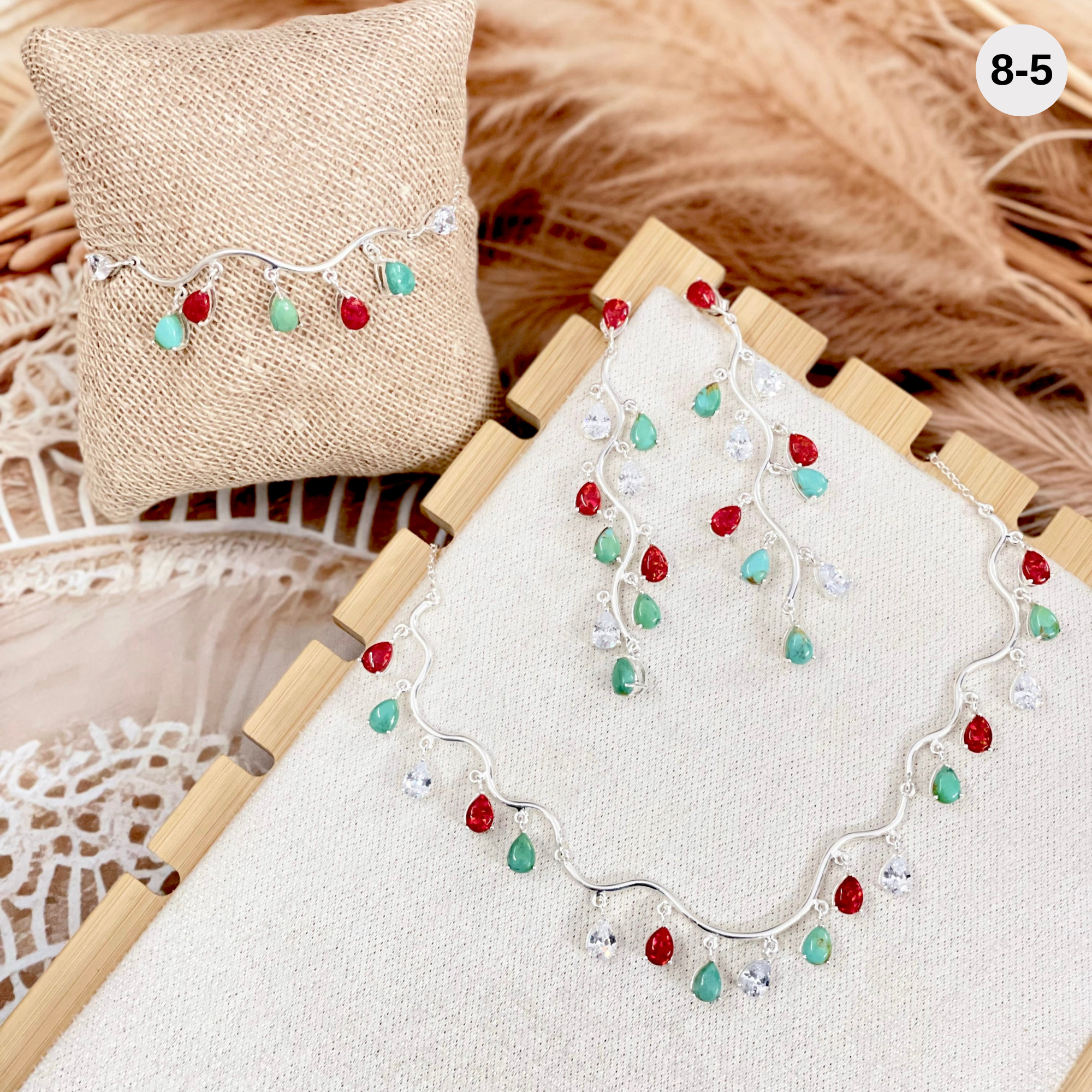 Solstice Serenade Sterling Silver & Stone Set-Necklaces-Krush Kandy, Women's Online Fashion Boutique Located in Phoenix, Arizona (Scottsdale Area)