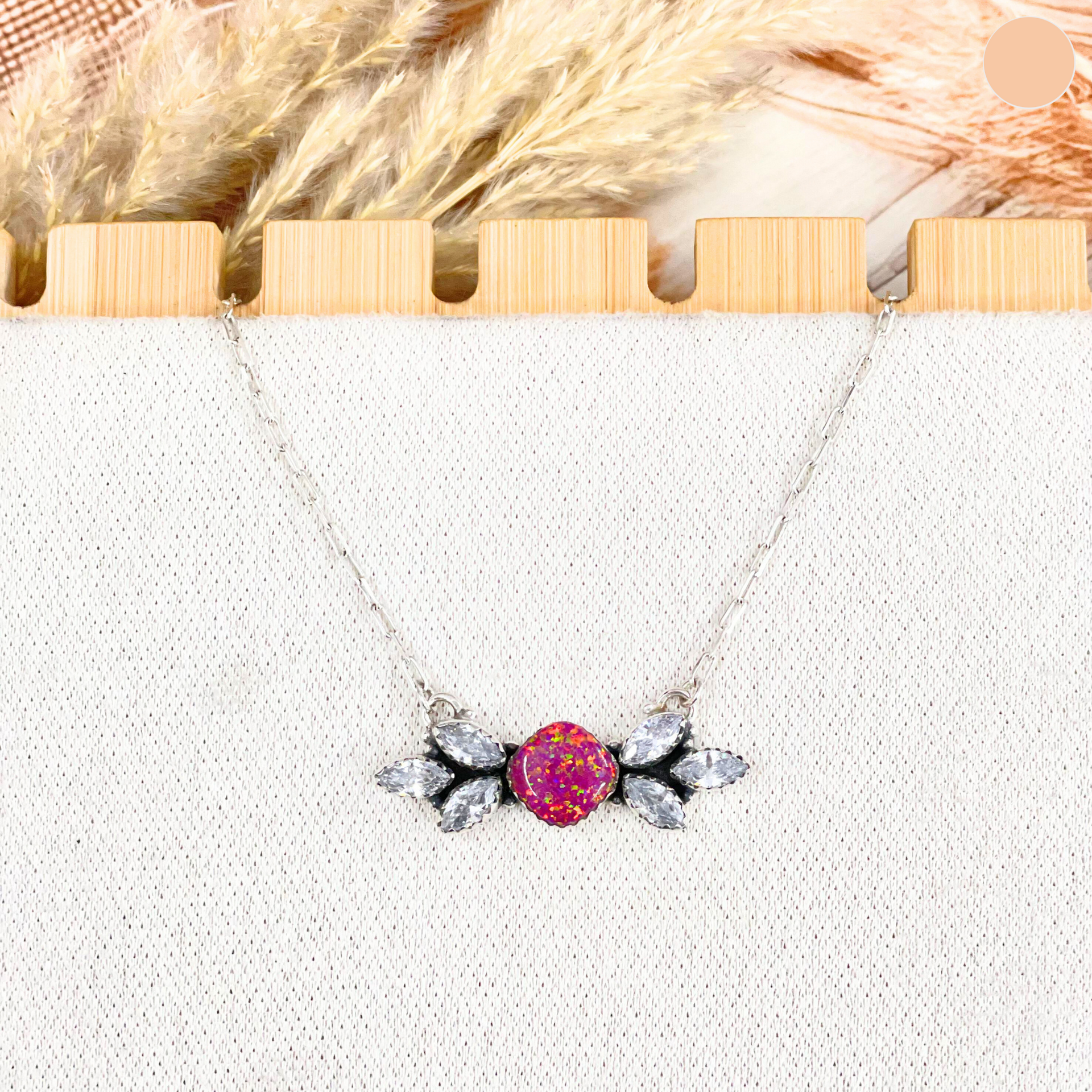 In The Spirit Crystal & Stone Sterling Silver Necklace-Chain Necklaces-Krush Kandy, Women's Online Fashion Boutique Located in Phoenix, Arizona (Scottsdale Area)