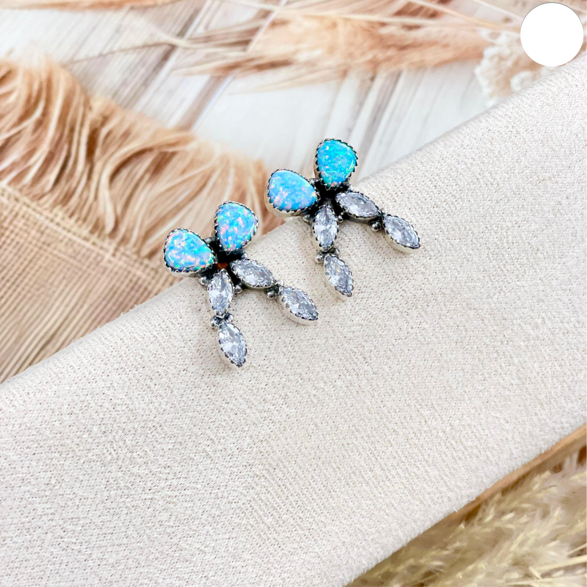 Multi Stone & Crystal Bow Sterling Earrings-Stud Earrings-Krush Kandy, Women's Online Fashion Boutique Located in Phoenix, Arizona (Scottsdale Area)