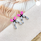 Multi Stone & Crystal Bow Sterling Earrings-Stud Earrings-Krush Kandy, Women's Online Fashion Boutique Located in Phoenix, Arizona (Scottsdale Area)