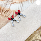 Multi Stone & Crystal Bow Sterling Earrings-Stud Earrings-Krush Kandy, Women's Online Fashion Boutique Located in Phoenix, Arizona (Scottsdale Area)