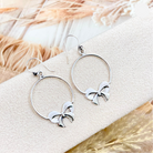 Solid Sterling Silver Bow Hoop Earrings-Stud Earrings-Krush Kandy, Women's Online Fashion Boutique Located in Phoenix, Arizona (Scottsdale Area)