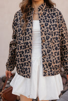 Leopard Bomber Outwear Jacket-Tops-Krush Kandy, Women's Online Fashion Boutique Located in Phoenix, Arizona (Scottsdale Area)