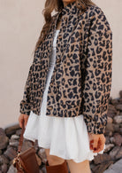 Leopard Bomber Outwear Jacket-Tops-Krush Kandy, Women's Online Fashion Boutique Located in Phoenix, Arizona (Scottsdale Area)