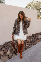 Leopard Bomber Outwear Jacket-Tops-Krush Kandy, Women's Online Fashion Boutique Located in Phoenix, Arizona (Scottsdale Area)