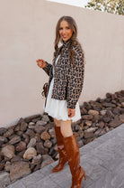 Leopard Bomber Outwear Jacket-Tops-Krush Kandy, Women's Online Fashion Boutique Located in Phoenix, Arizona (Scottsdale Area)