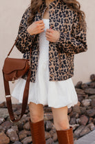 Leopard Bomber Outwear Jacket-Tops-Krush Kandy, Women's Online Fashion Boutique Located in Phoenix, Arizona (Scottsdale Area)