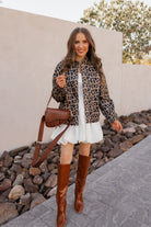 Leopard Bomber Outwear Jacket-Tops-Krush Kandy, Women's Online Fashion Boutique Located in Phoenix, Arizona (Scottsdale Area)
