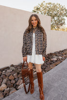 Leopard Bomber Outwear Jacket-Tops-Krush Kandy, Women's Online Fashion Boutique Located in Phoenix, Arizona (Scottsdale Area)