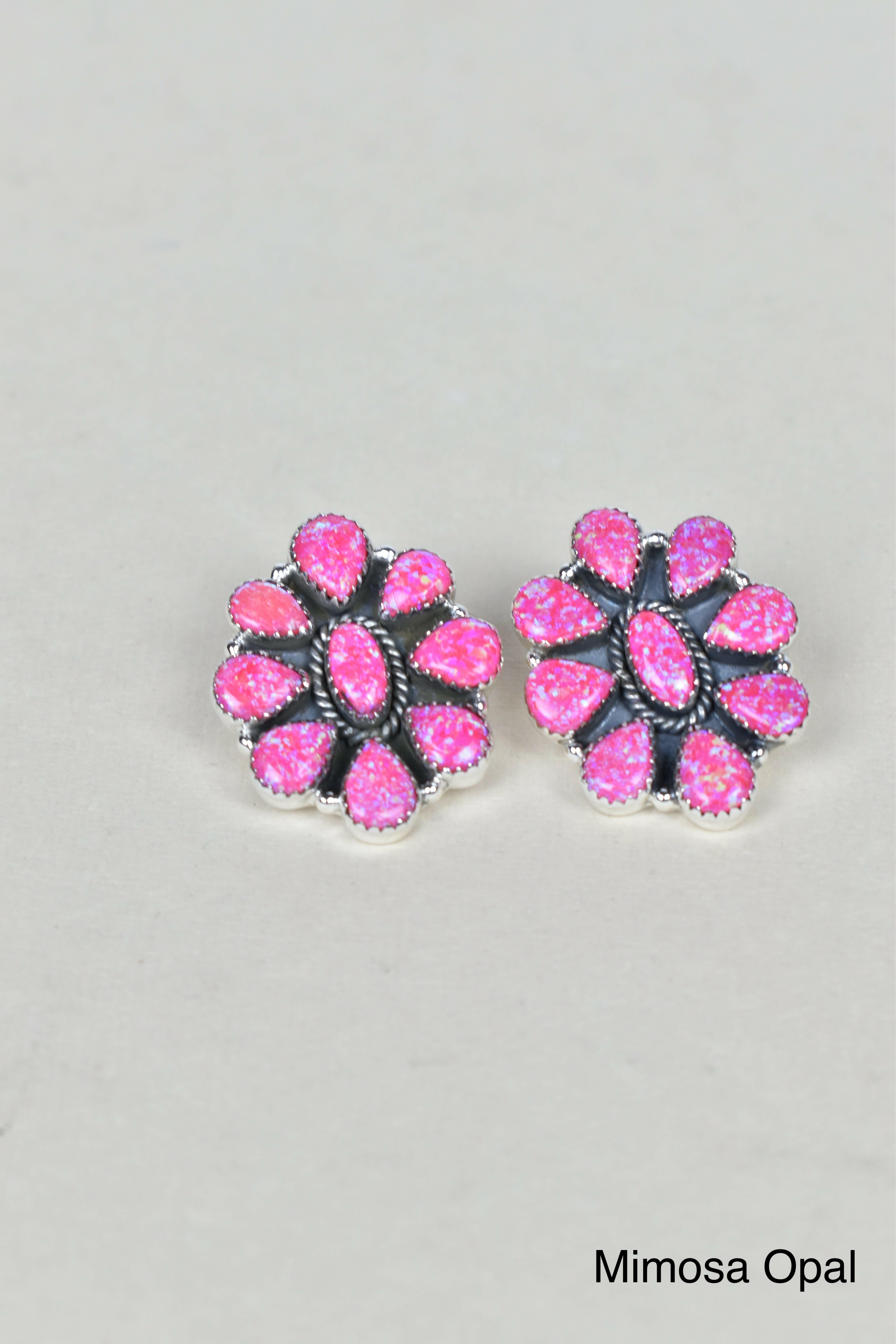 Stone Blossom Sterling Silver Earrings-Stud Earrings-Krush Kandy, Women's Online Fashion Boutique Located in Phoenix, Arizona (Scottsdale Area)