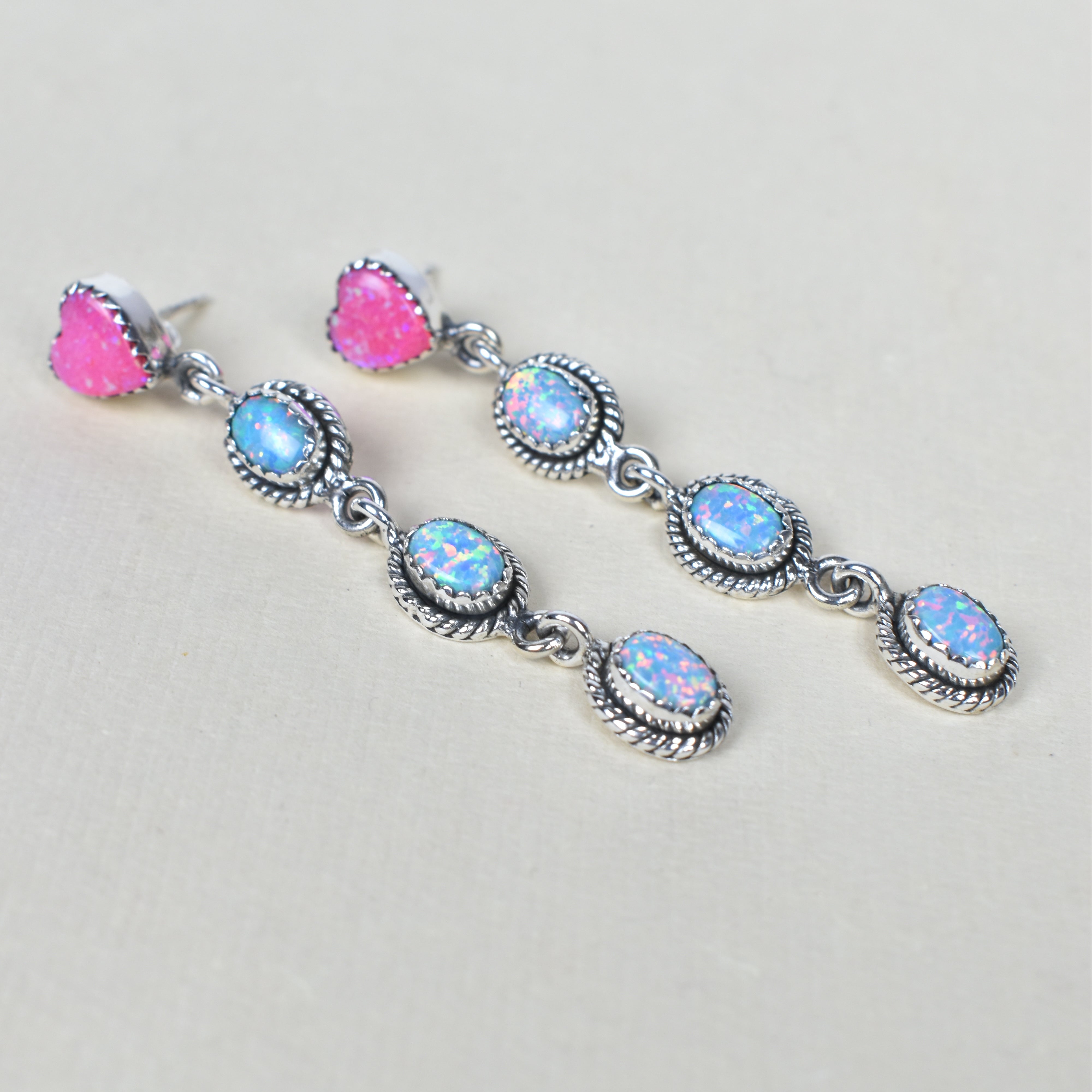Heart And Stone Dangle Earrings-Drop Earrings-Krush Kandy, Women's Online Fashion Boutique Located in Phoenix, Arizona (Scottsdale Area)