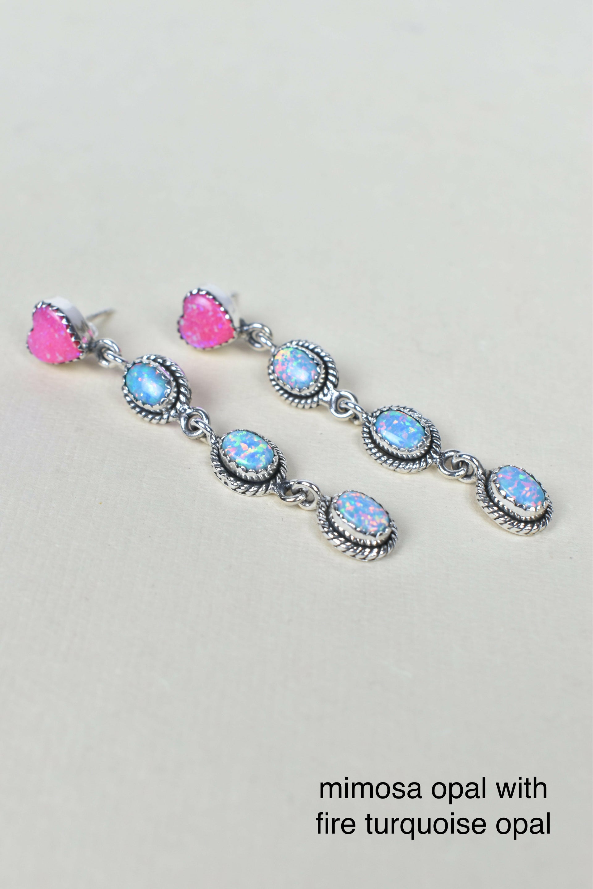 Heart And Stone Dangle Earrings-Drop Earrings-Krush Kandy, Women's Online Fashion Boutique Located in Phoenix, Arizona (Scottsdale Area)