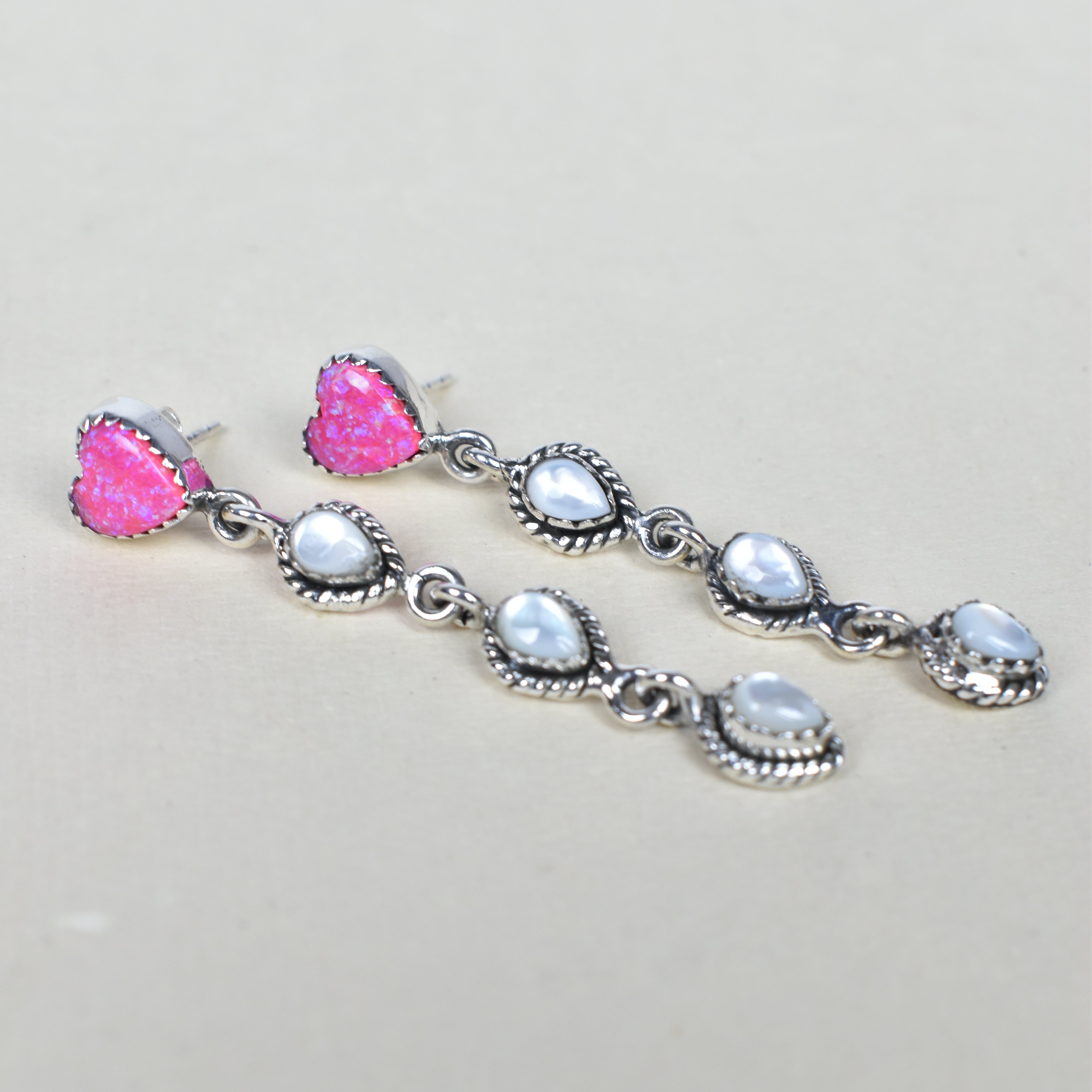 Heart And Stone Dangle Earrings-Earrings-Krush Kandy, Women's Online Fashion Boutique Located in Phoenix, Arizona (Scottsdale Area)
