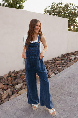 Patched Mineral Wash Pocket Jumpsuit Overall – Krush Kandy