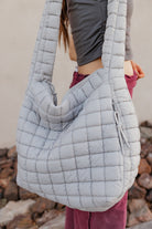 Leda Quilted Nylon Puffer Hobo Crossbody Bag-handbags-Krush Kandy, Women's Online Fashion Boutique Located in Phoenix, Arizona (Scottsdale Area)