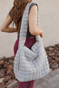 Leda Quilted Nylon Puffer Hobo Crossbody Bag