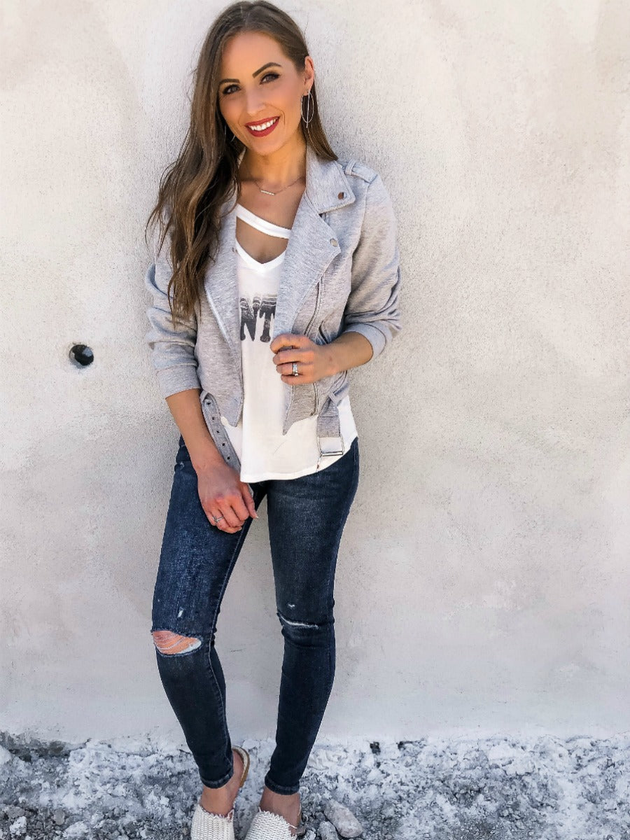 (XS-XL & 5 Colors!) Krush Kandy Exclusive Casual Moto Jacket-Jackets-Krush Kandy, Women's Online Fashion Boutique Located in Phoenix, Arizona (Scottsdale Area)