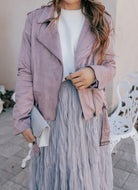 Oversized Faux Suede Biker Jacket-Jacket-Krush Kandy, Women's Online Fashion Boutique Located in Phoenix, Arizona (Scottsdale Area)