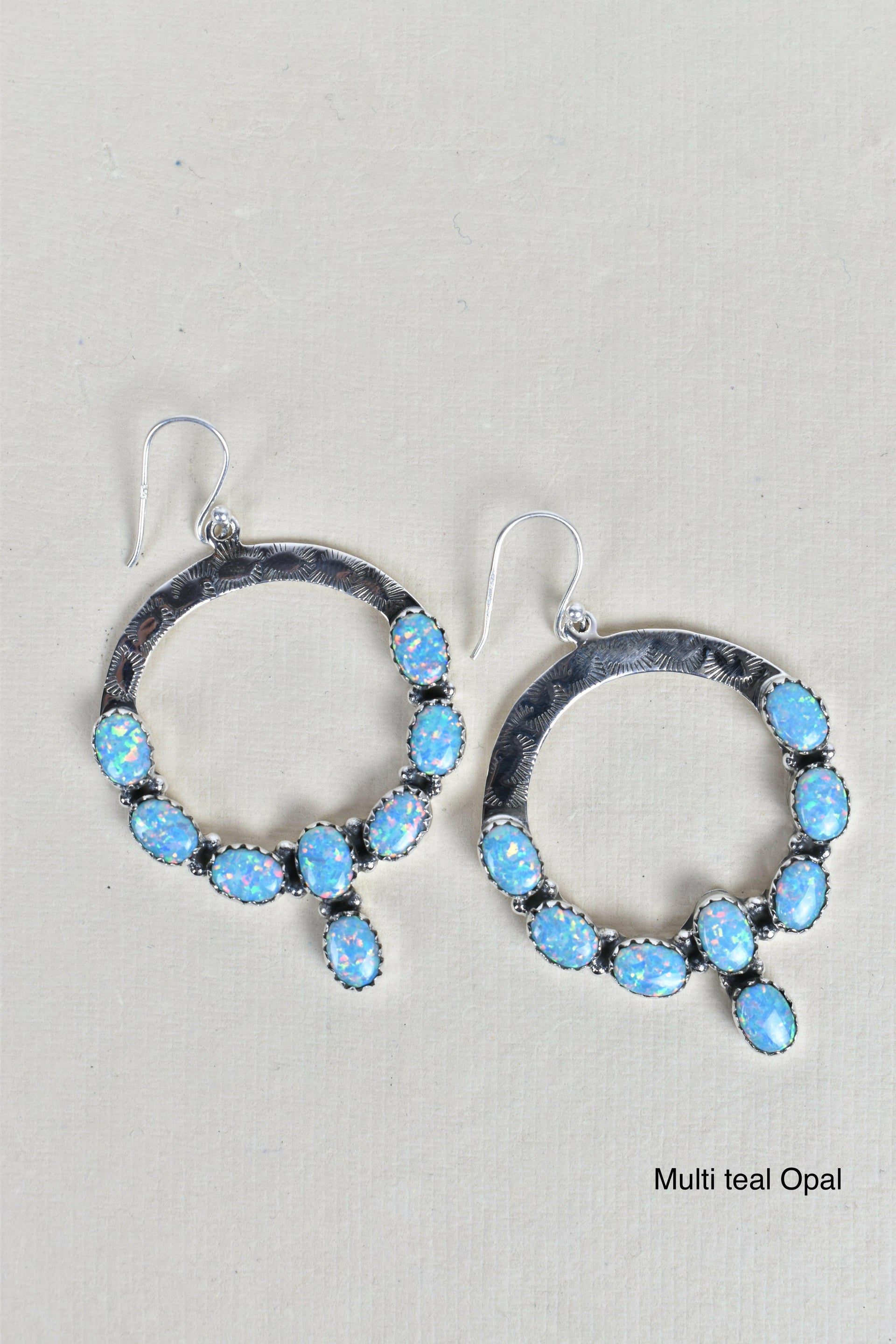 Hammered Hoop & Gemmed Loop Earring-Hoop Earrings-Krush Kandy, Women's Online Fashion Boutique Located in Phoenix, Arizona (Scottsdale Area)