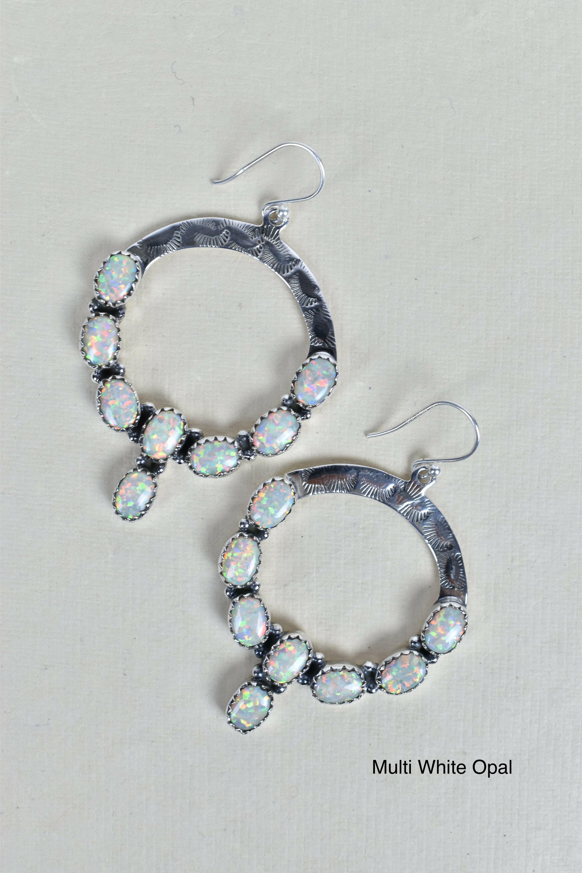 Hammered Hoop & Gemmed Loop Earring-Hoop Earrings-Krush Kandy, Women's Online Fashion Boutique Located in Phoenix, Arizona (Scottsdale Area)