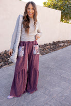 J.HER Mineral Washed Cotton Print Pocket Wide-Leg Flare Pants | S-XL-Pants-Krush Kandy, Women's Online Fashion Boutique Located in Phoenix, Arizona (Scottsdale Area)