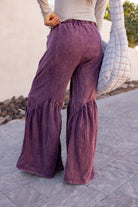 J.HER Mineral Washed Cotton Print Pocket Wide-Leg Flare Pants | S-XL-Pants-Krush Kandy, Women's Online Fashion Boutique Located in Phoenix, Arizona (Scottsdale Area)