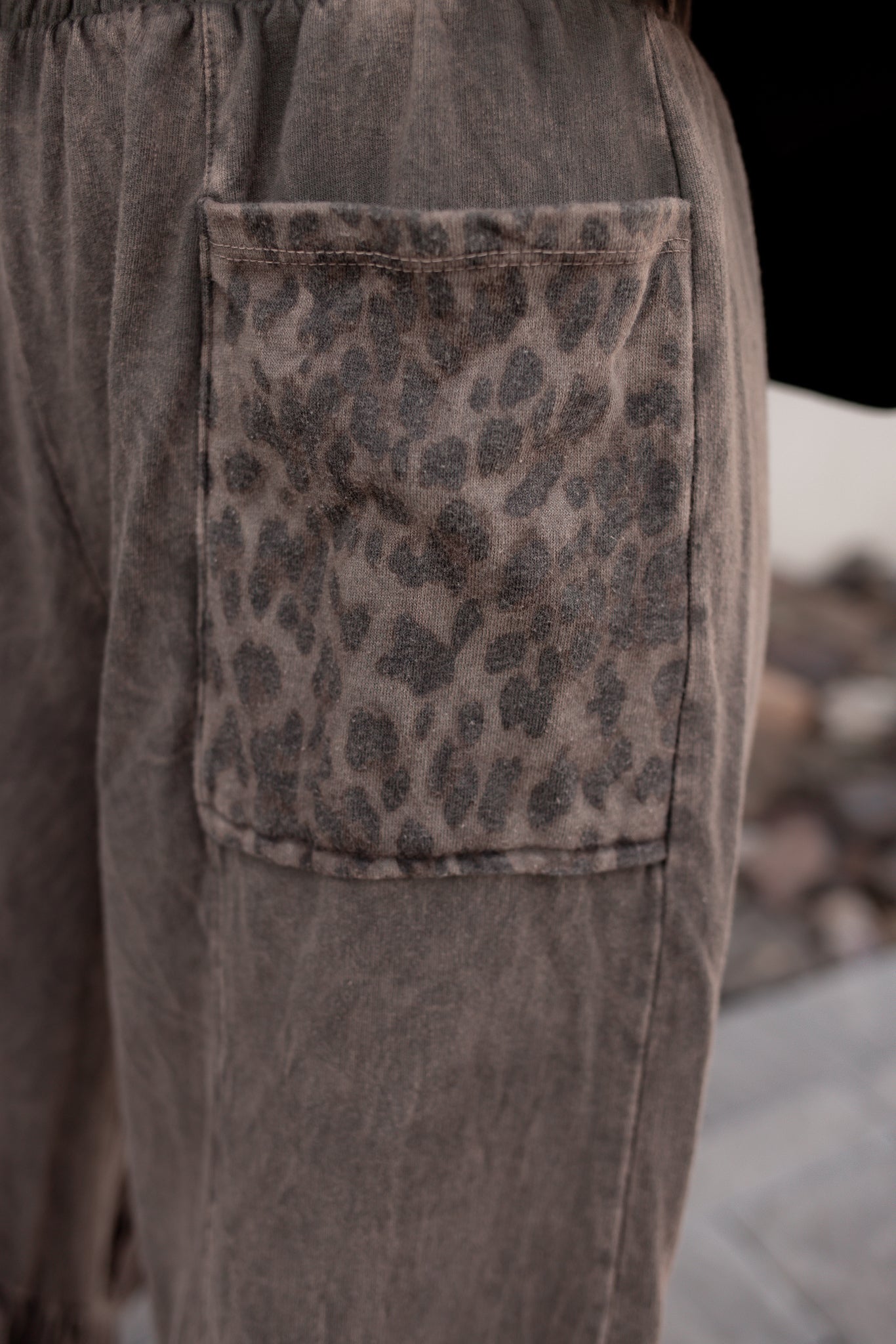 J.HER Mineral Washed Cotton Print Pocket Wide-Leg Flare Pants | S-XL-Pants-Krush Kandy, Women's Online Fashion Boutique Located in Phoenix, Arizona (Scottsdale Area)