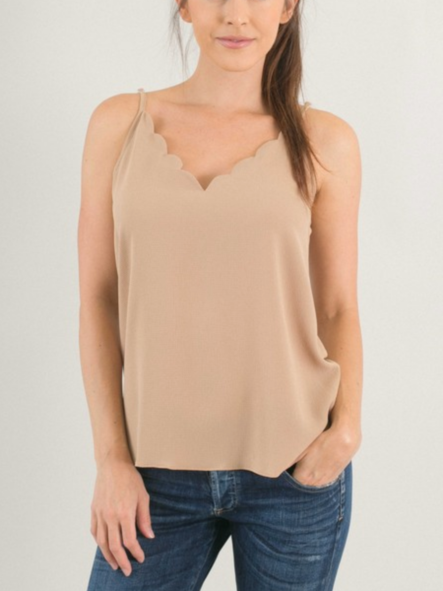 It's A Great Day Scalloped Tank | S-3X, 7 Colors-Tanks-Krush Kandy, Women's Online Fashion Boutique Located in Phoenix, Arizona (Scottsdale Area)