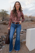 Paisley Print Long Sleeve Top-Tops-Krush Kandy, Women's Online Fashion Boutique Located in Phoenix, Arizona (Scottsdale Area)