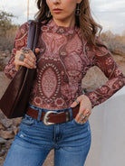 Paisley Print Long Sleeve Top-Tops-Krush Kandy, Women's Online Fashion Boutique Located in Phoenix, Arizona (Scottsdale Area)