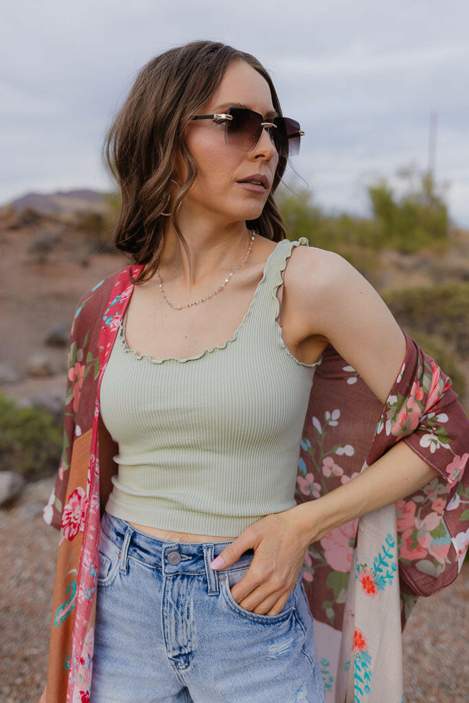 NIKKI BIKI Lettuce Edge Crop Top-Tanks-Krush Kandy, Women's Online Fashion Boutique Located in Phoenix, Arizona (Scottsdale Area)