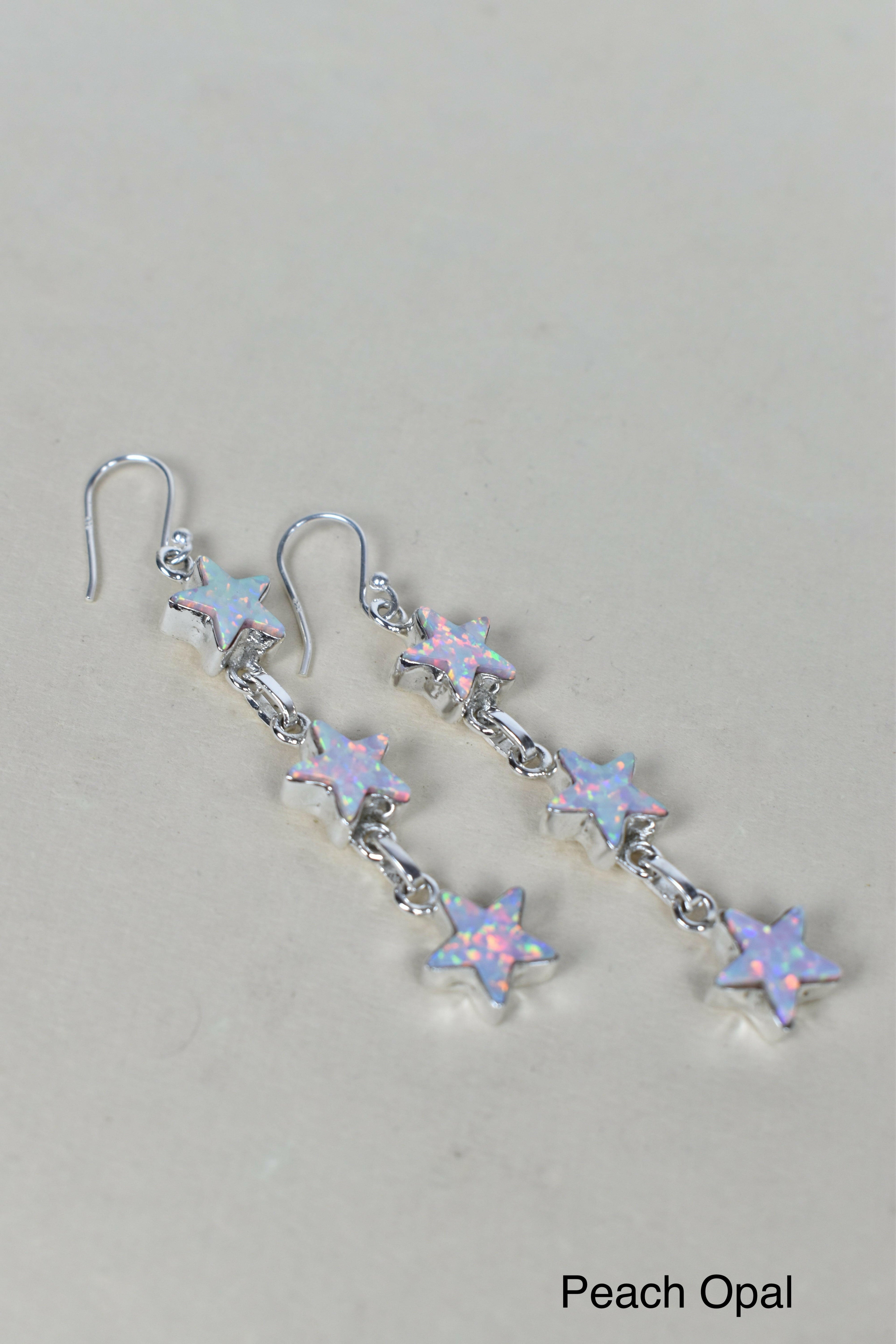 3 Star General Sterling Silver Earrings-Drop Earrings-Krush Kandy, Women's Online Fashion Boutique Located in Phoenix, Arizona (Scottsdale Area)