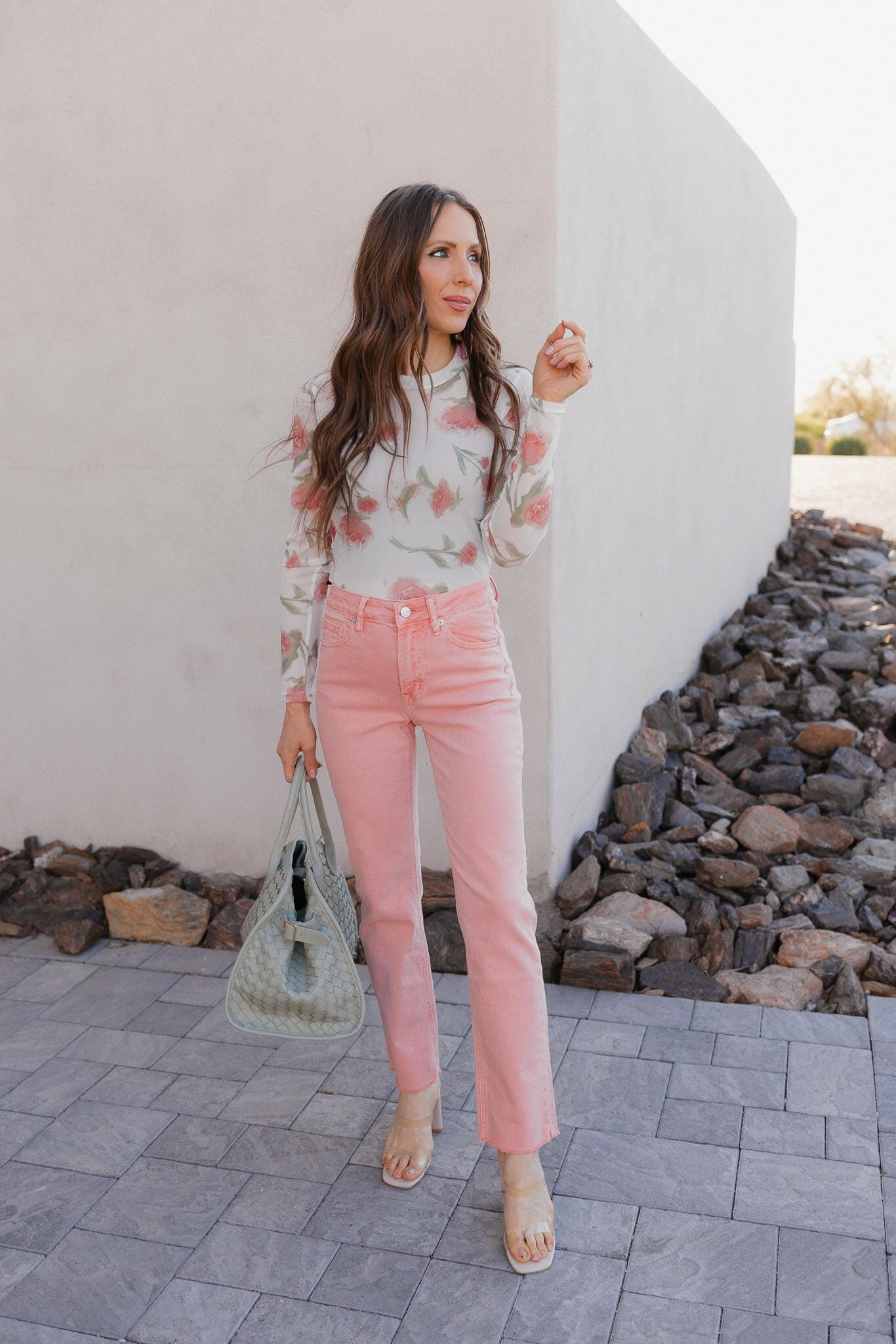 Blushing Bloom Sheer Mesh Top-Tops-Krush Kandy, Women's Online Fashion Boutique Located in Phoenix, Arizona (Scottsdale Area)