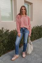 Boho Bloom Long Sleeve Embroidered Sweater-Sweater-Krush Kandy, Women's Online Fashion Boutique Located in Phoenix, Arizona (Scottsdale Area)