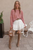 Delicate Viral Ruffle Lace Trim Skirt-Skirts-Krush Kandy, Women's Online Fashion Boutique Located in Phoenix, Arizona (Scottsdale Area)