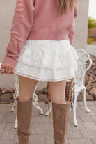 Delicate Viral Ruffle Lace Trim Skirt-Skirts-Krush Kandy, Women's Online Fashion Boutique Located in Phoenix, Arizona (Scottsdale Area)