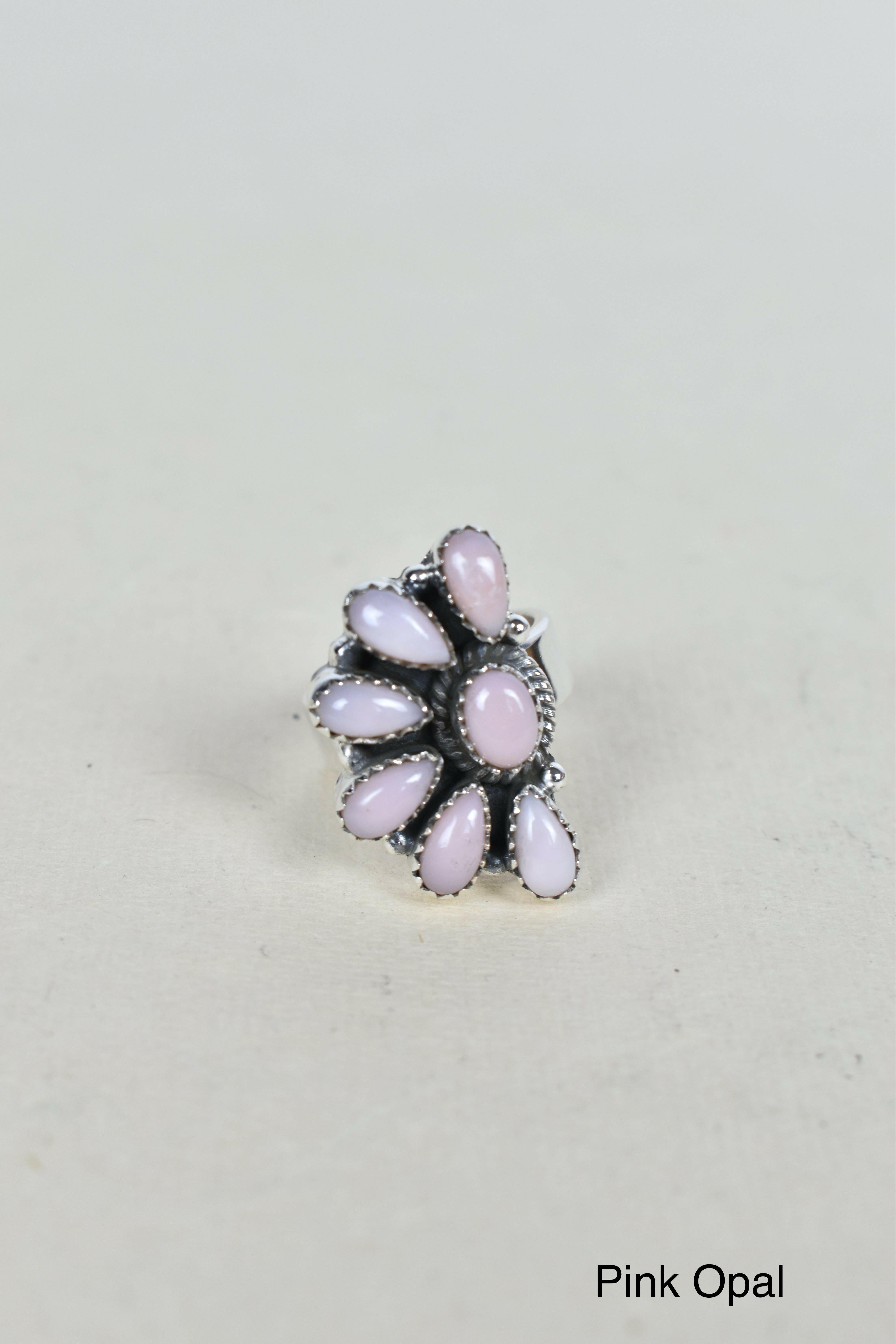 Lazy Daisy Sterling Jeweled Half Ring-Cluster Rings-Krush Kandy, Women's Online Fashion Boutique Located in Phoenix, Arizona (Scottsdale Area)