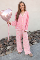 Wide Leg Stripe Tie Pants-Pants-Krush Kandy, Women's Online Fashion Boutique Located in Phoenix, Arizona (Scottsdale Area)